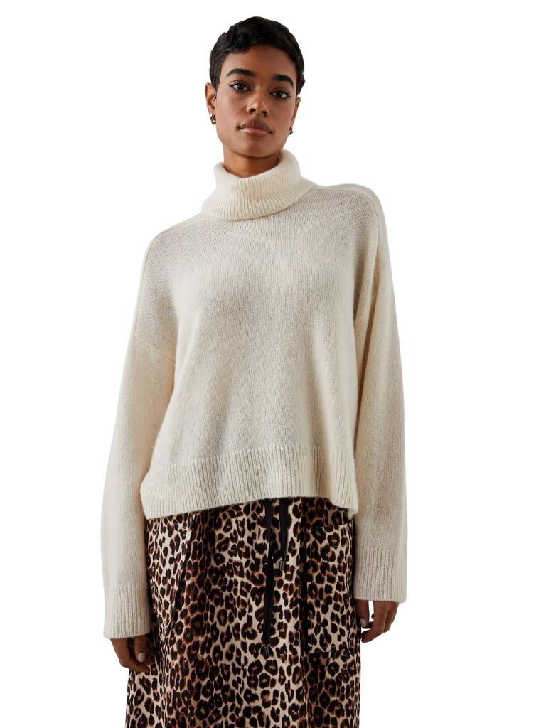 Rails Estelle Cashmere Turtleneck Sweater- Ivory - Styleartist