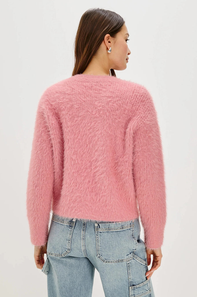 Rails Melo Crewneck Cardigan- Heather Pink - Styleartist