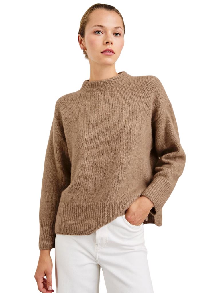 Rails Miranda Cashmere Silk Crew Neck Sweater - Oatmeal - Styleartist