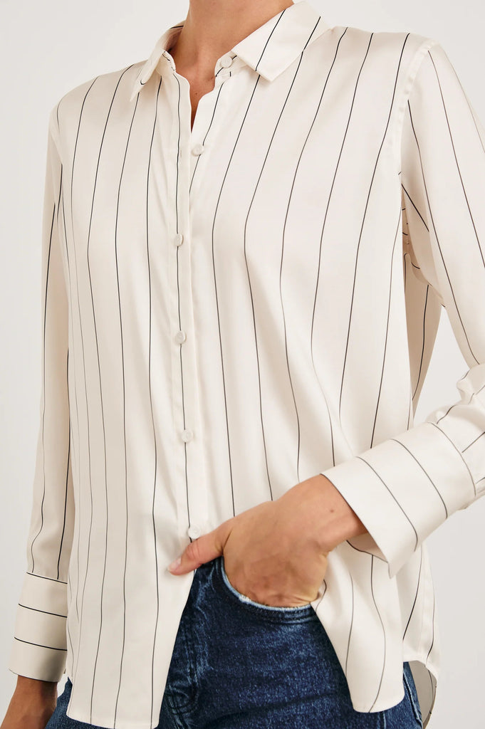 Rails Saige Striped Button Down Shirt- Brixton Stripe - Styleartist