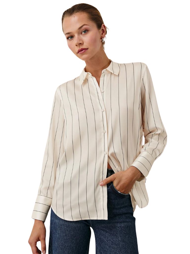 Rails Saige Striped Button Down Shirt- Brixton Stripe - Styleartist