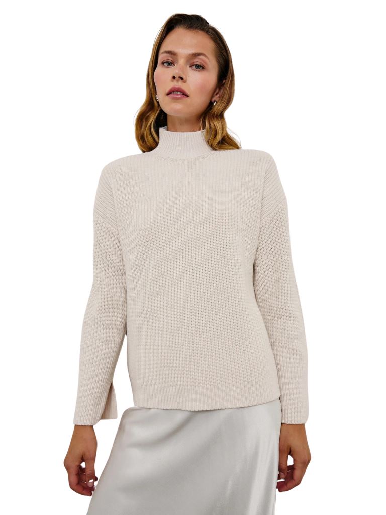 Rails Sanna Funnel Neck Sweater- Hazy Dust - Styleartist