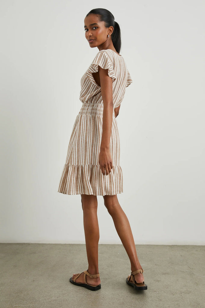 Rails Tara V-Neckline Linen Dress- Palo Santo Stripe - Styleartist