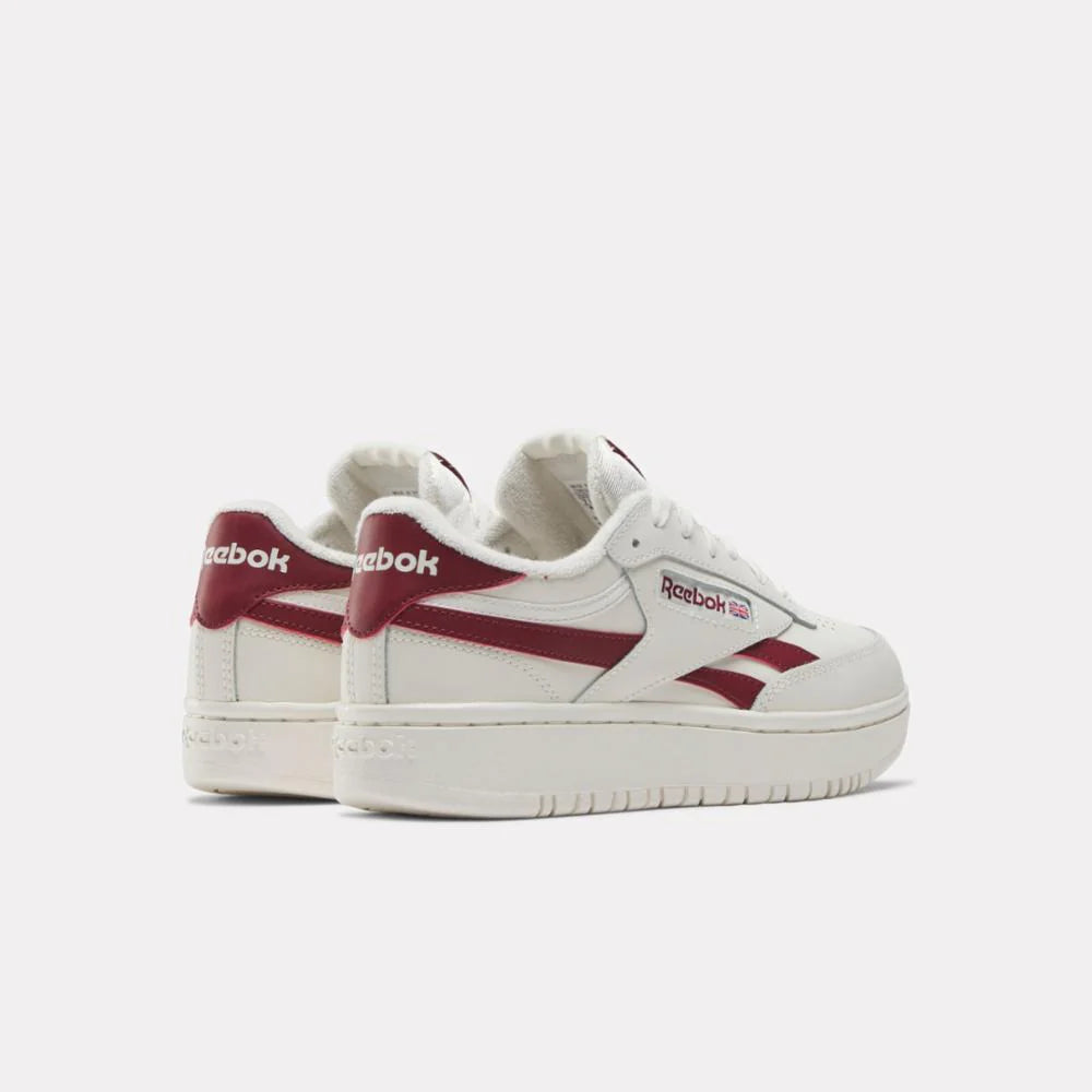 Reebok Club C Double Revenge Sneaker- Chalk/Chalk/Burgundy - Styleartist