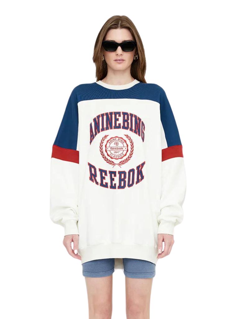Reebok X Anine Bing Oversize Crewneck Sweatshirt - Chalk - Styleartist