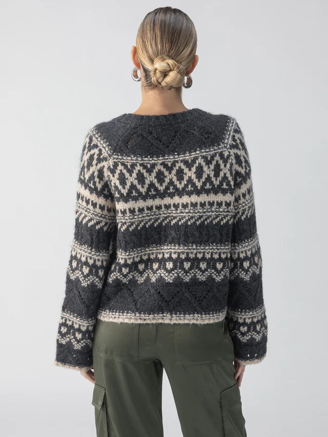 Sanctuary Fairisle Crew Neck Sweater - Heather Ash Multi - Styleartist