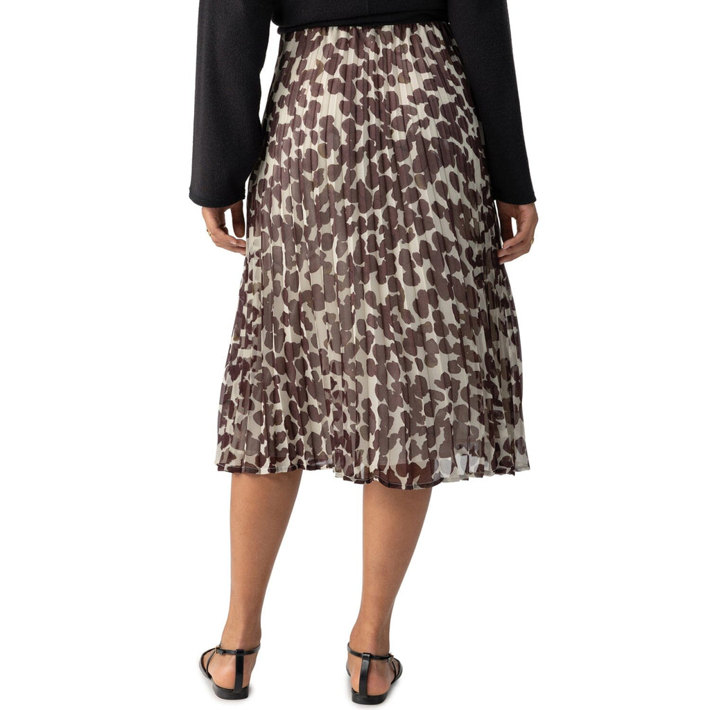 Sanctuary Pleated Midi Skirt- Chocolate Spots - Styleartist