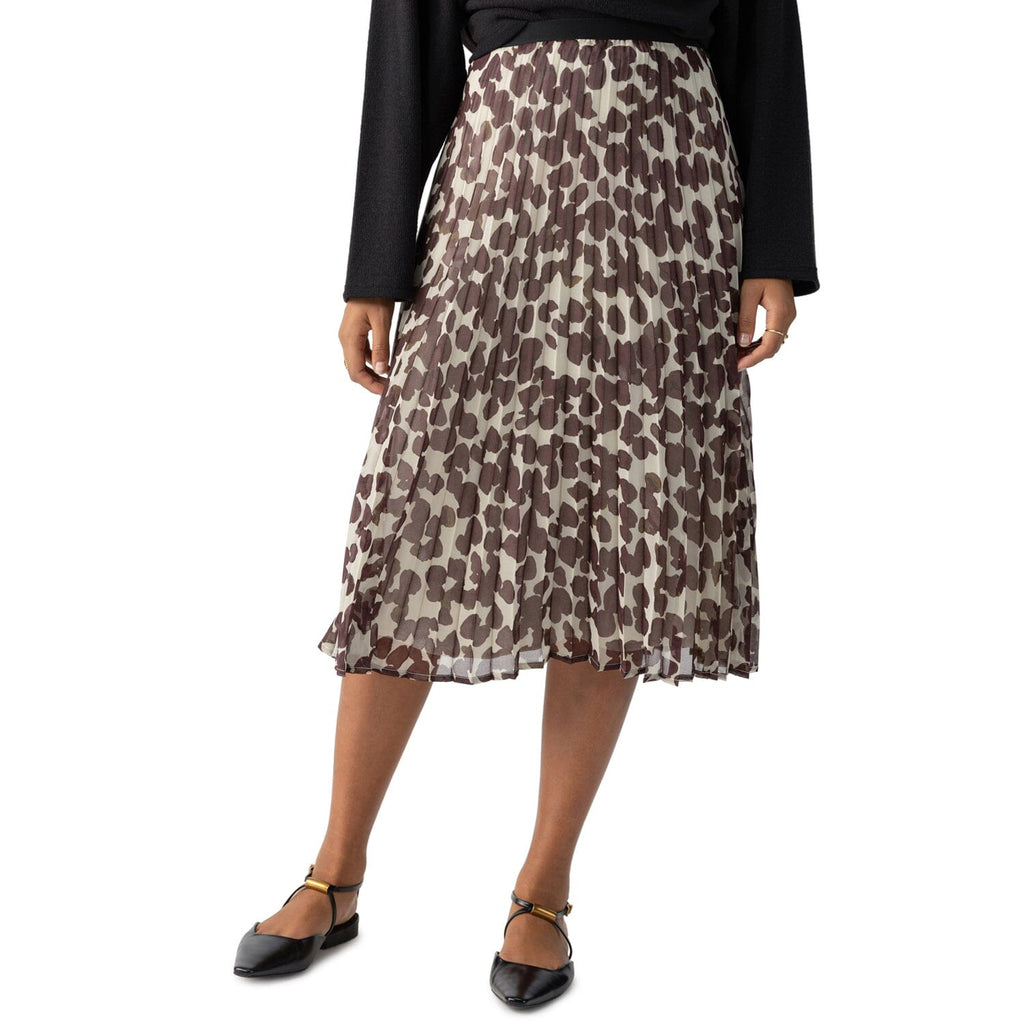 Sanctuary Pleated Midi Skirt- Chocolate Spots - Styleartist