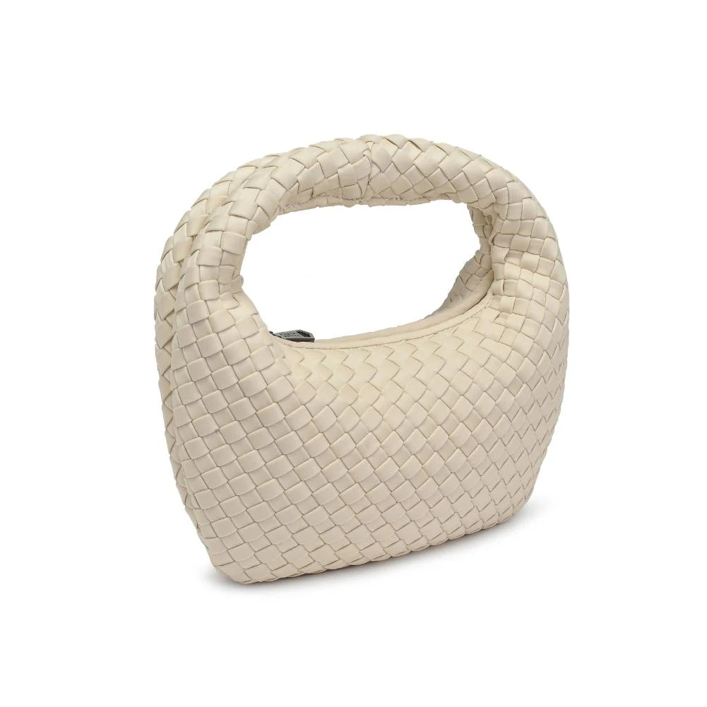 Sol and Selene Dare to Dream Woven Small Clutch Bag - Cream - Styleartist