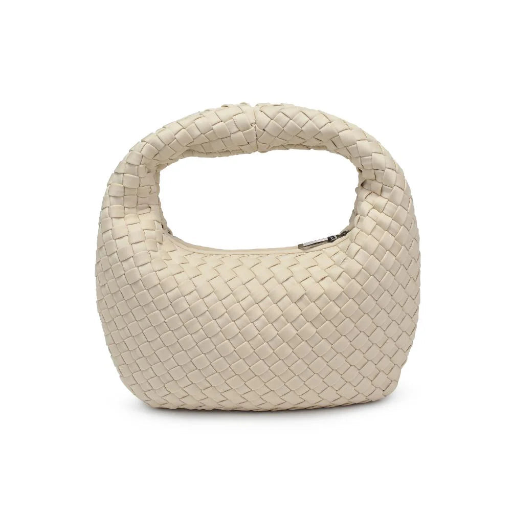 Sol and Selene Dare to Dream Woven Small Clutch Bag - Cream - Styleartist