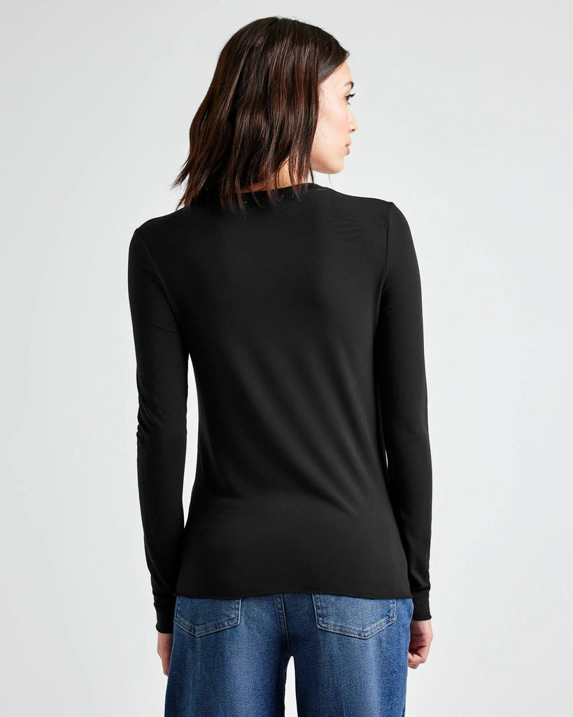 Splendid Bamboo Long Sleeve Tee- Black - Styleartist