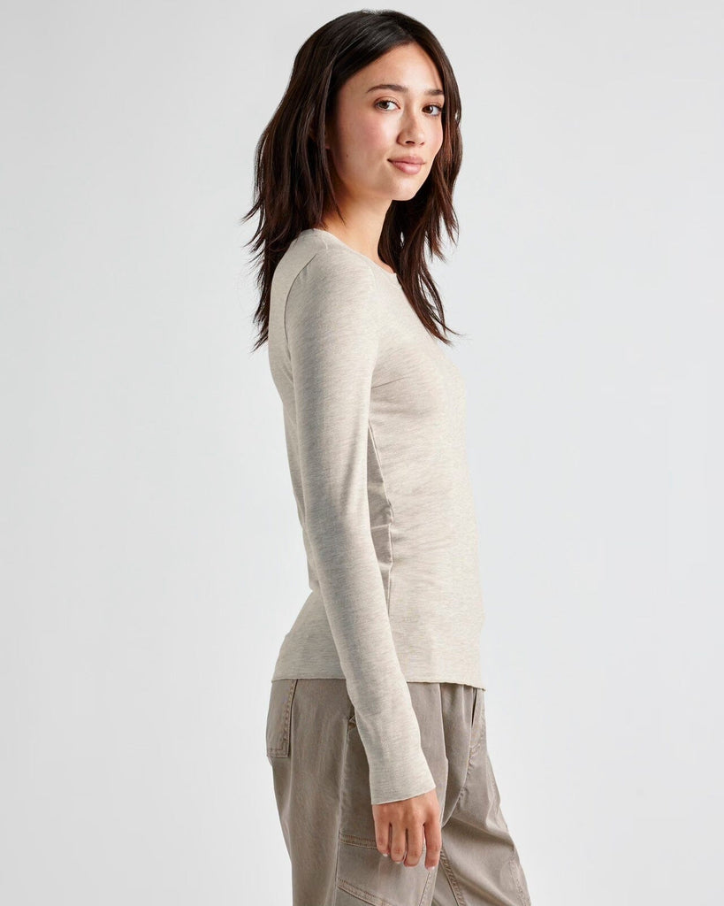 Splendid Bamboo Long Sleeve Tee - Pale Oak Heather - Styleartist