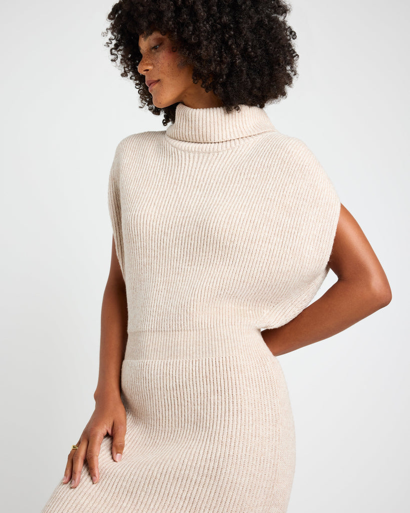 Splendid Marigold Sweater Dress - Wheat Heather - Styleartist