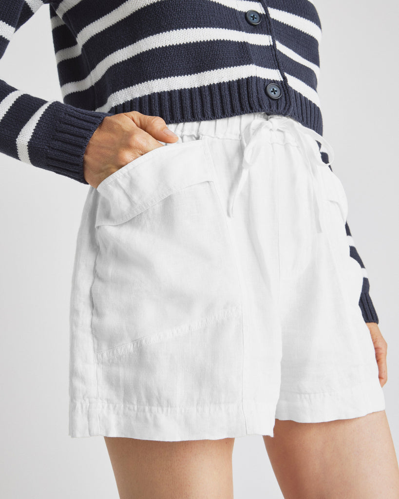 Splendid Stella Linen Shorts- White - Styleartist