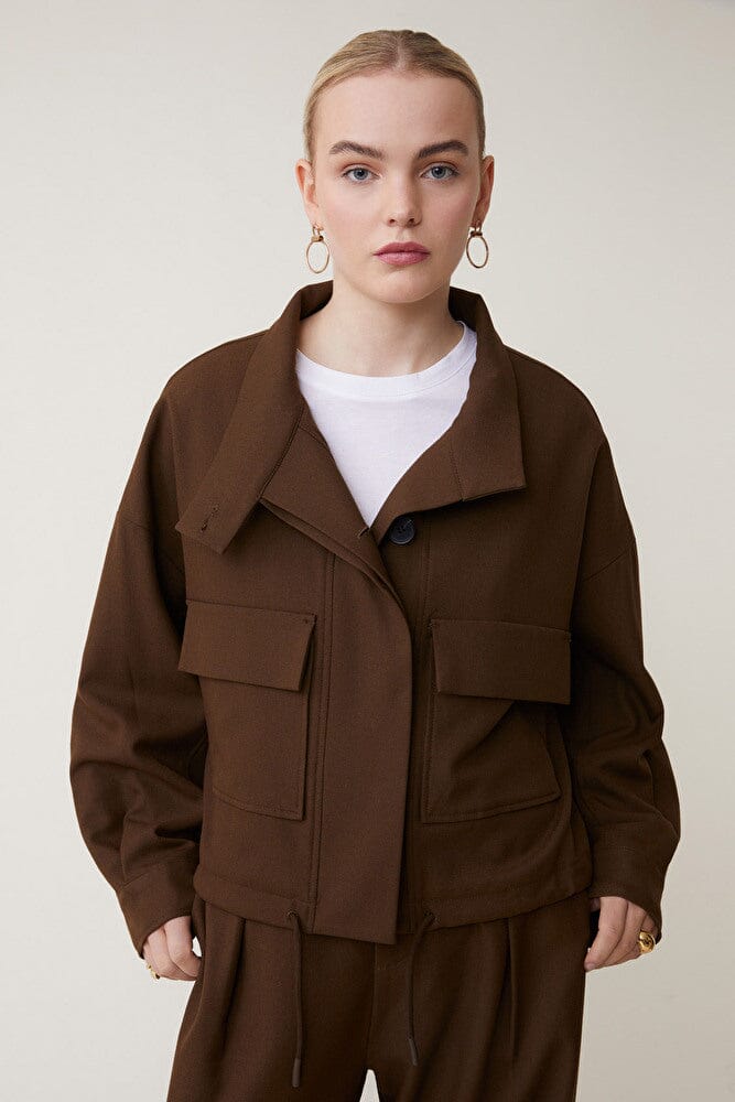 Suncoo Dona Short Jacket - Chocolate brown - Styleartist