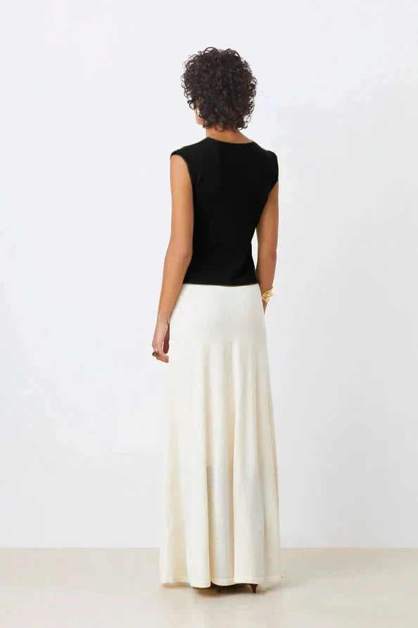 Suncoo Pagni Button Front Sleevless Sweater- Black - Styleartist