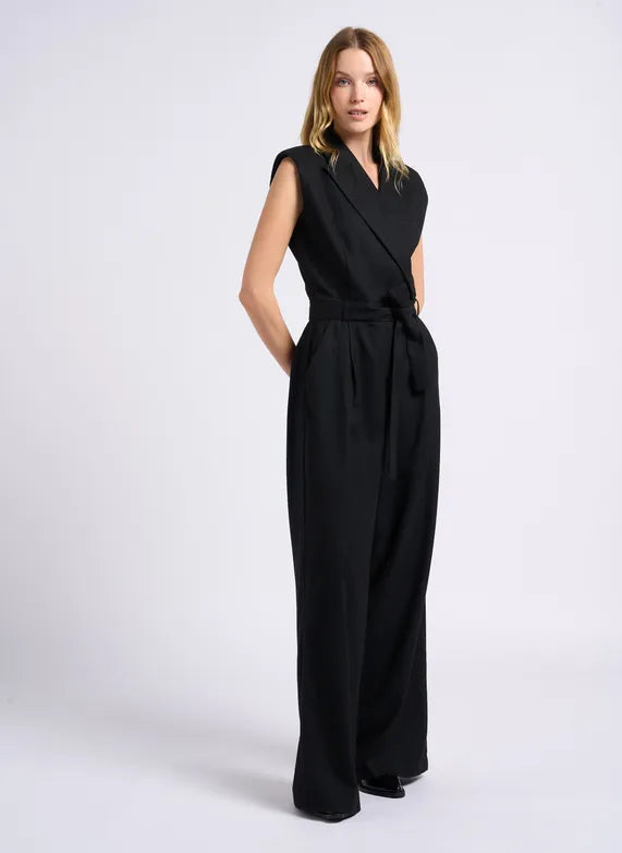 Suncoo Twist Jumpsuit- Black - Styleartist