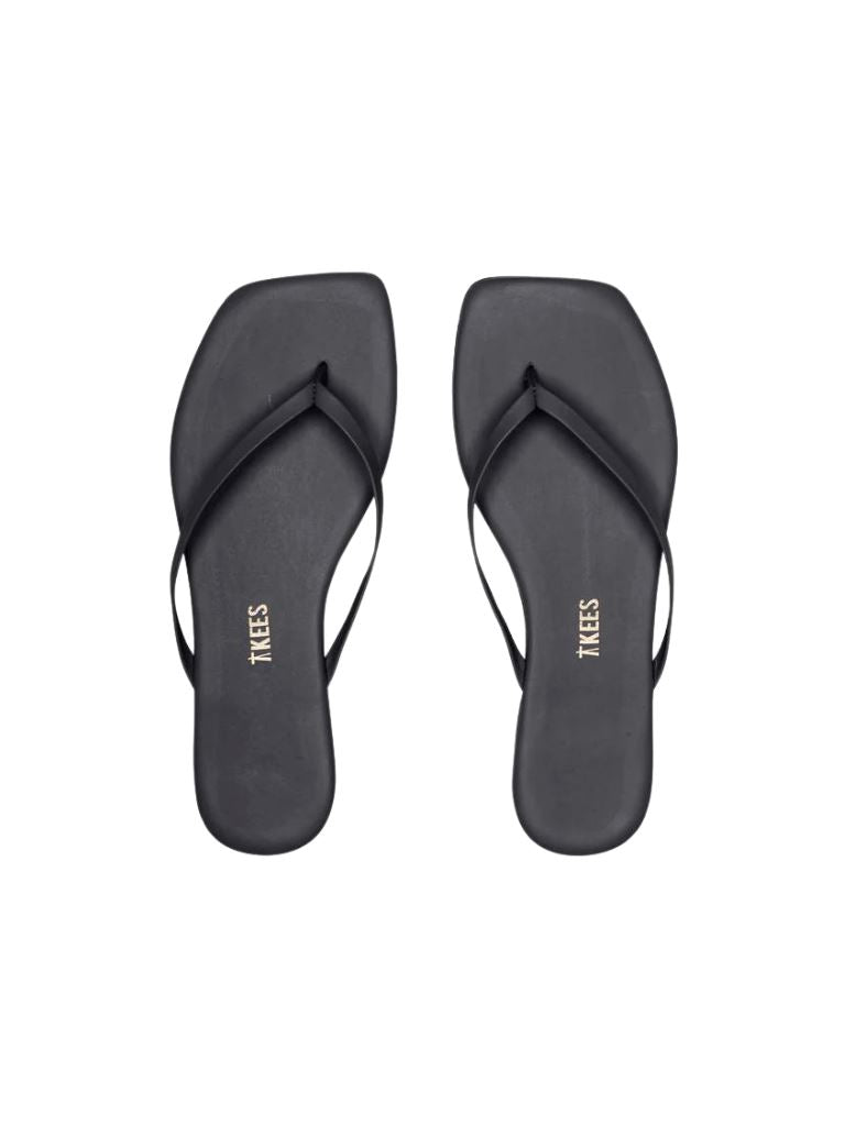Tkees Square Toe Lily Flip Flop- Black