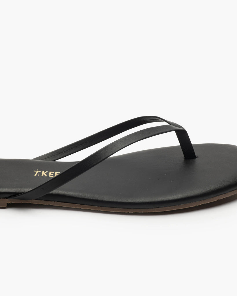 Tkees Square Toe Lily Flip Flop- Black - Styleartist