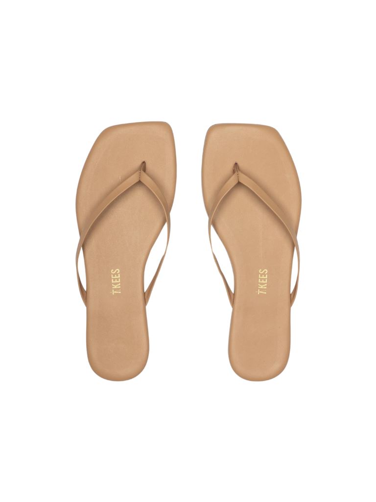 Tkees Square Toe Lily Flip Flop- Cocoa Butter