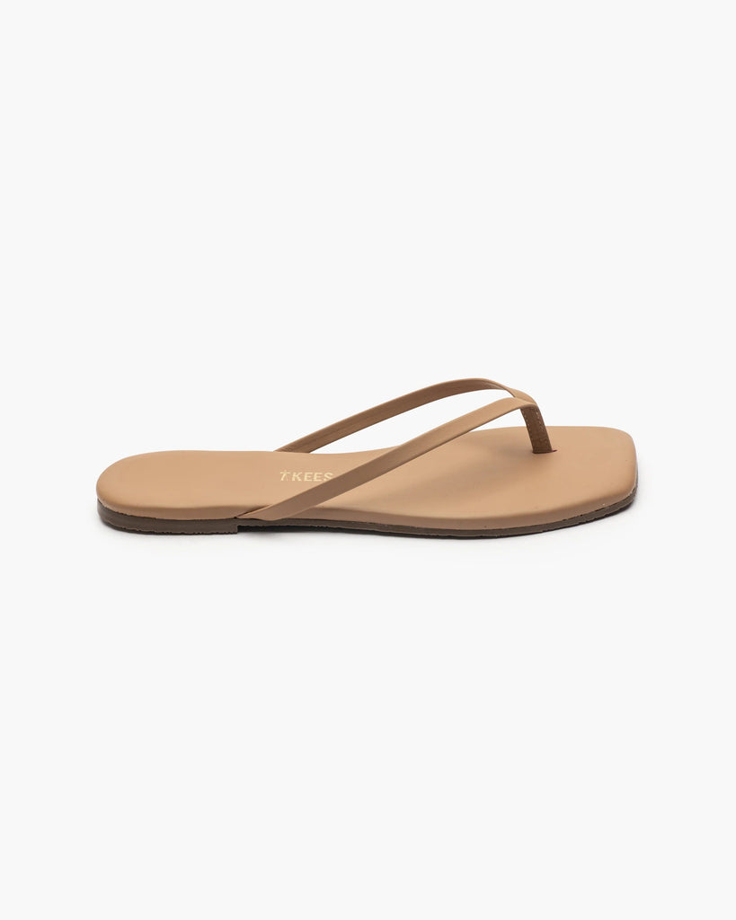Tkees Square Toe Lily Flip Flop- Cocoa Butter - Styleartist