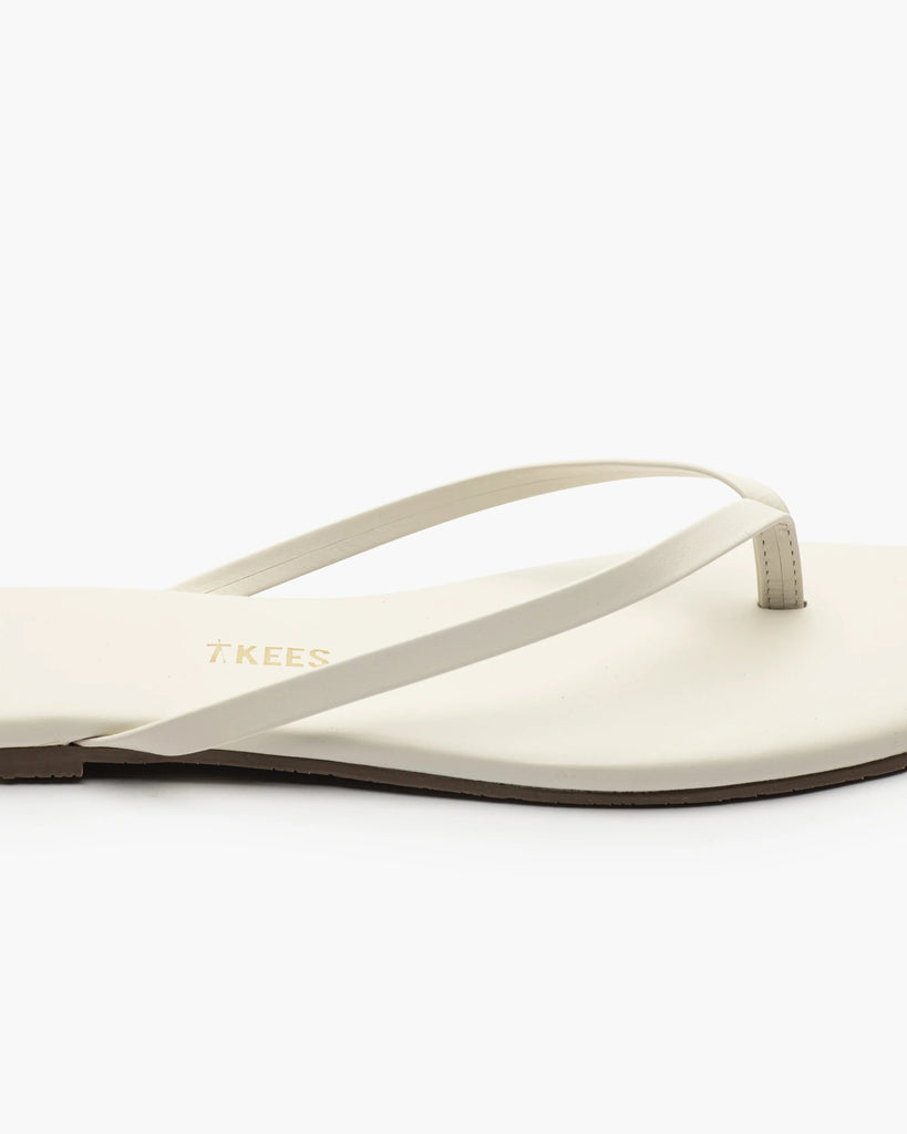 Tkees Square Toe Lily Flip Flop- Cream - Styleartist