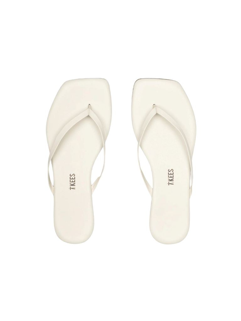 Tkees Square Toe Lily Flip Flop- Cream