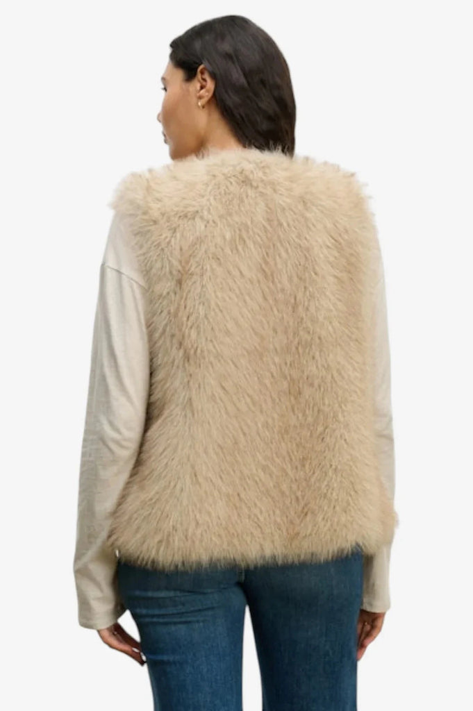 Velvet Anastasia Lux Fur Vest- Taupe - Styleartist