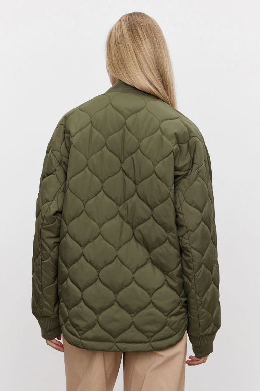 Velvet Carie Quilted Jacket - Army Green - Styleartist