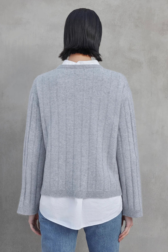 Velvet Fillmore Cashmere Crewneck Sweater - Fog - Styleartist