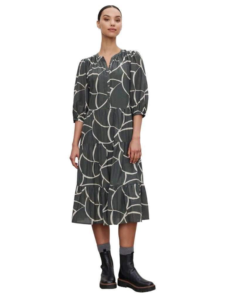 Velvet Johanna Printed Silk Cotton Voile Midi Dress- Airbrush - Styleartist