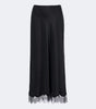 Velvet Kristin Lace-Trimmed Silk Maxi Skirt- Black