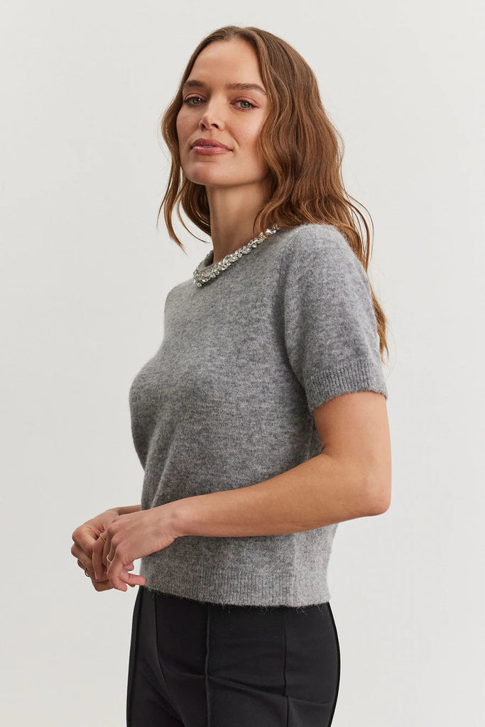 Velvet Layton Cozy Alpaca Blend Top - Heather Grey - Styleartist