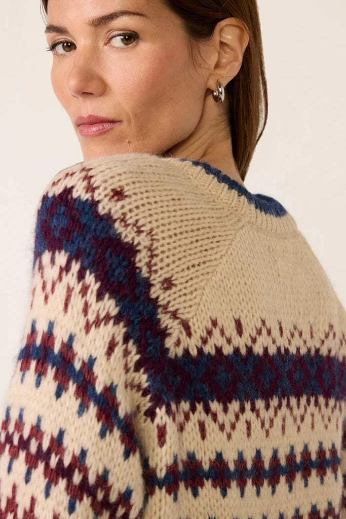 Velvet Makena Fair Isle Sweater- Multi Coloured - Styleartist