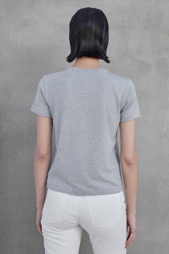 Velvet Solana Modal Jersey Short Sleeve Tee- Heather Grey - Styleartist