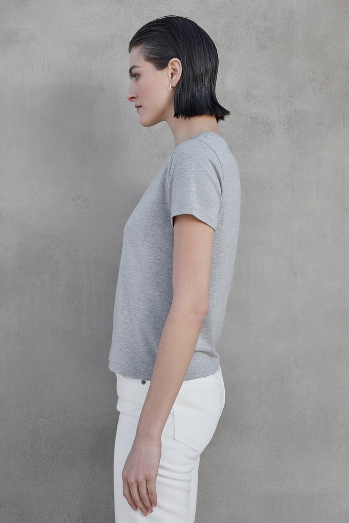 Velvet Solana Modal Jersey Short Sleeve Tee- Heather Grey - Styleartist