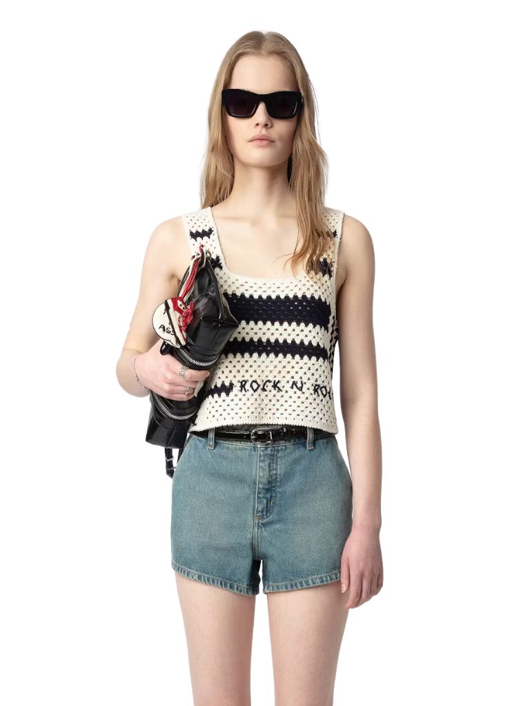 Zadig & Voltaire Dillie Sleeveless Crochet Top- Ecru - Styleartist