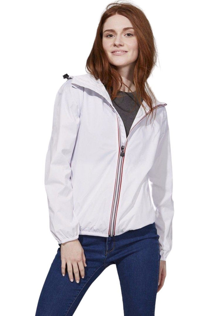 08 Sloane Full Zip Packable Rain Jacket - White - Styleartist
