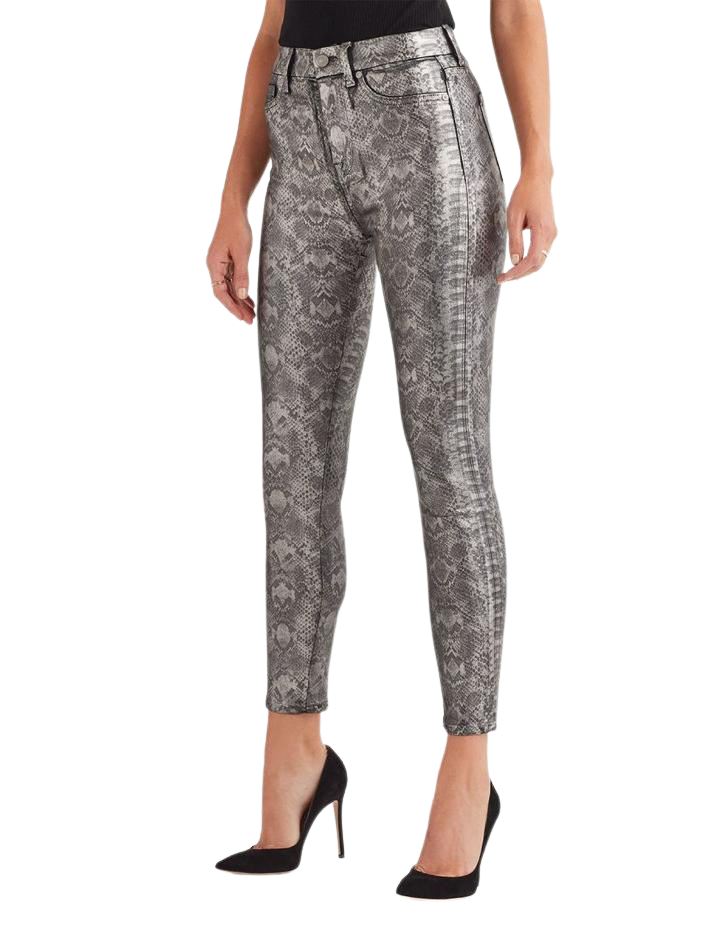 7 for all Mankind Ankle Skinny Pant - Pewter Python - Styleartist