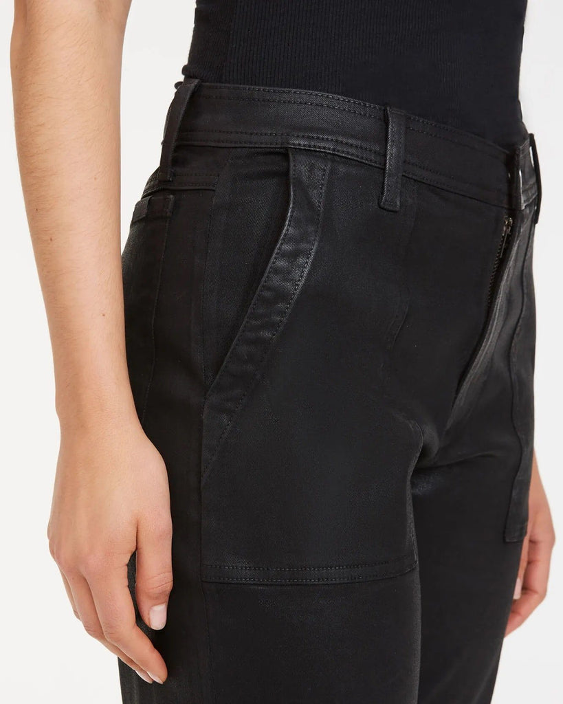 7 For All Mankind Darted Boyfriend Jogger-Coated Black - Styleartist