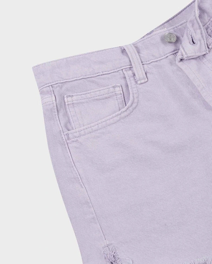 7 For All Mankind Easy Ruby Cut Off Jean Short- Lavender - Styleartist