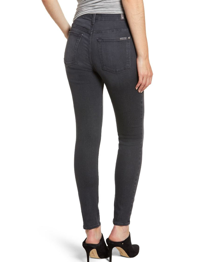 7 for all Mankind High Waist Ankle Skinny - Bastle Grey - Styleartist