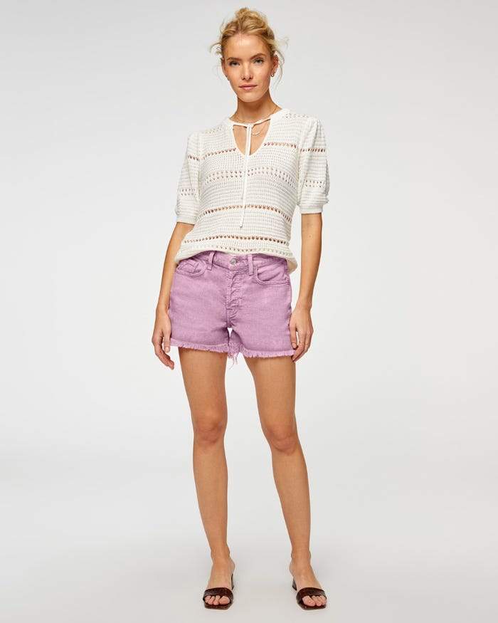 7 For All Mankind Monroe Cut Off Jean Short- Mineral Sorbet - Styleartist