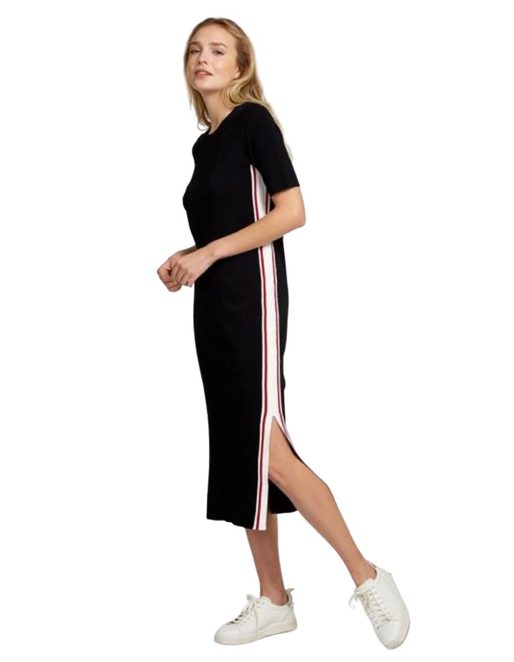 Autumn Cashmere Short Sleeve Midi Dress - Navy - Styleartist