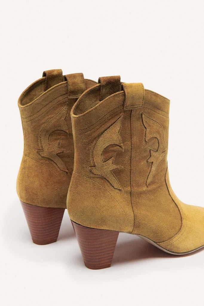 Ba&sh Casey Suede Ankle Boots- Bronze - Styleartist