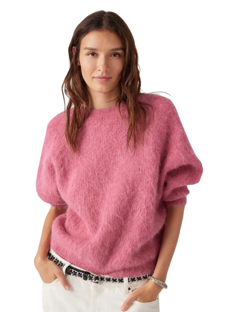 Ba&sh Fill Alpaca Sweater With Knot Detail- Pink - Styleartist