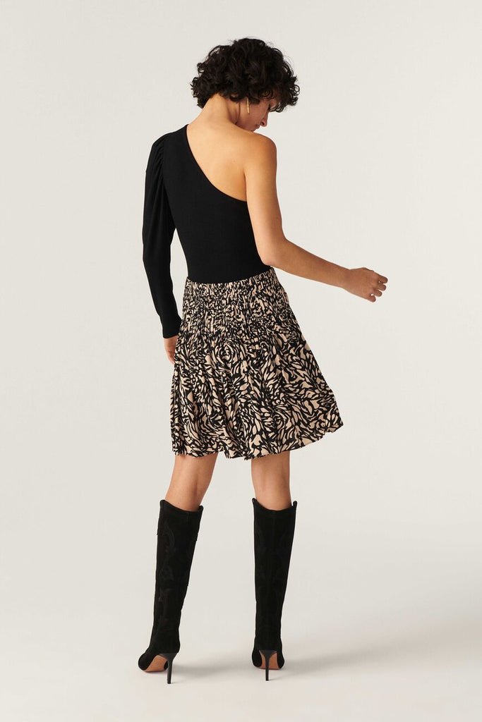 Ba&sh Gigi Printed Mini Skirt- Black - Styleartist