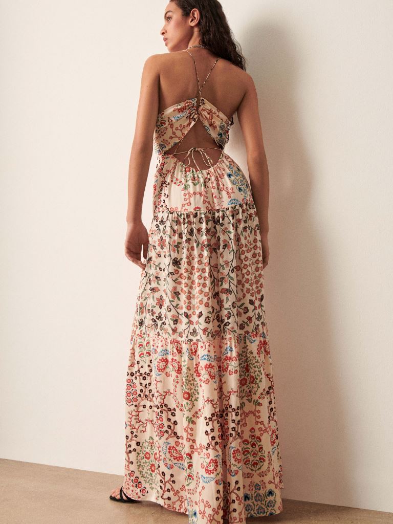 ba&sh Gisele Maxi Printed Dress- Ecru Styleartist ba&sh Gisele Maxi Printed Dress- Ecru Styleartist