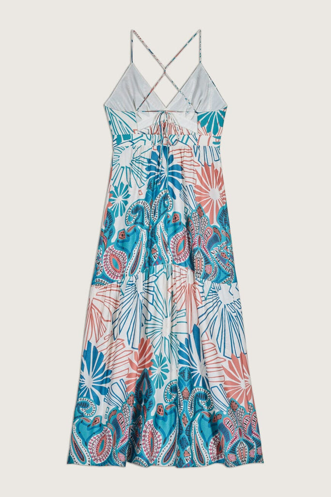 Ba&sh Joyce Satin Maxi Dress - Turquoise - Styleartist