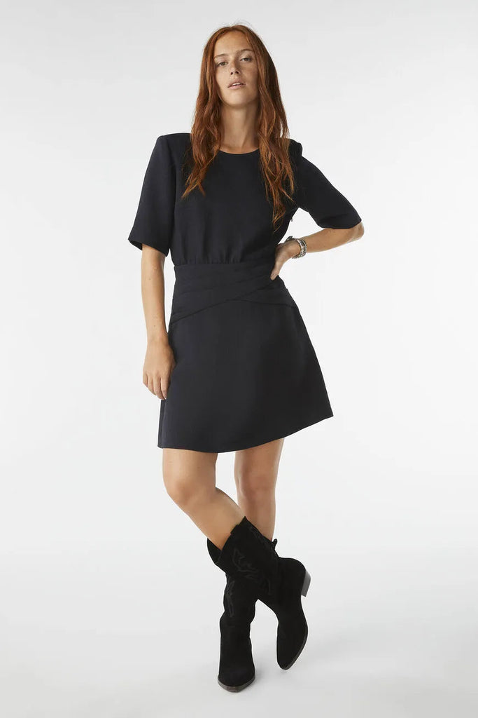 Ba&sh Oleane Short Dress- Navy Blue - Styleartist